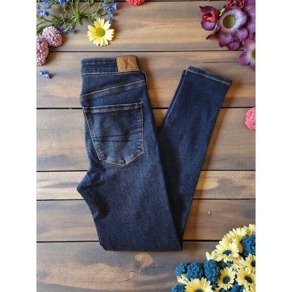 American Eagle Hi-Rise Jegging | Dark Wash Stretch Denim | Size 6 Regular - Picture 1 of 12